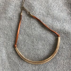 LOFT gold and leather necklace